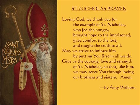St Nicholas Prayer Card Printable